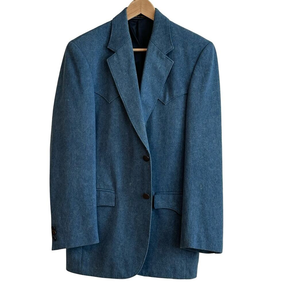 CIRCLE S men's Western Cowboy Denim SPORT Jacket Coat Dinner Jacket - SIZE 38R